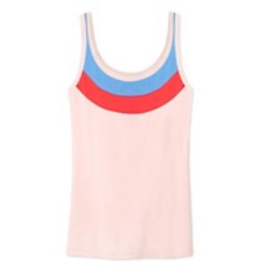 Tory Sport Scoop Neck Cotton Tank in Rosewater